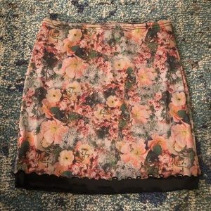 floral mini skirt
